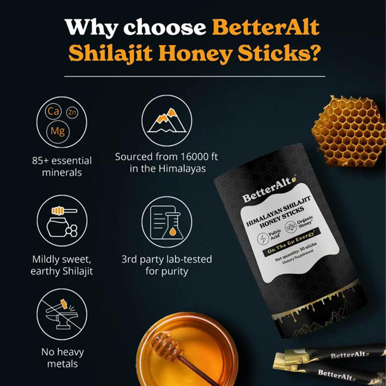 Shilajit Honey Sticks