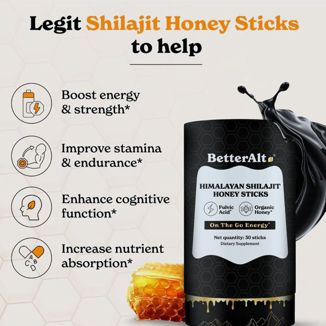 Shilajit Honey Sticks